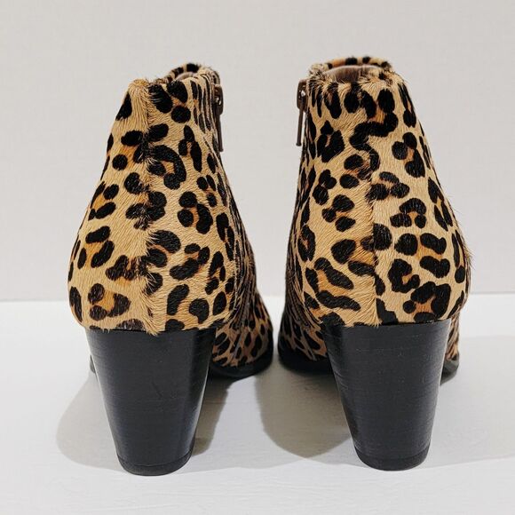 Vionic Georgia Ankle Boots Womens Size 8 Leopard Cheetah Print Calf Hair Studded - Picture 7 of 14